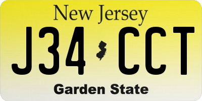 NJ license plate J34CCT