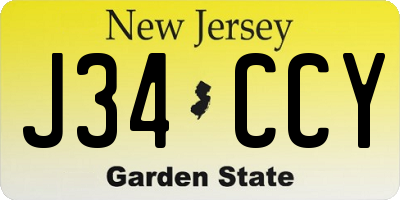 NJ license plate J34CCY