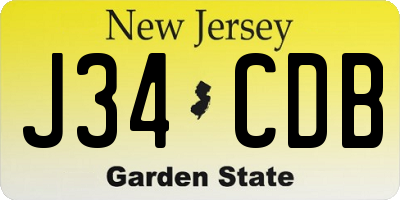 NJ license plate J34CDB