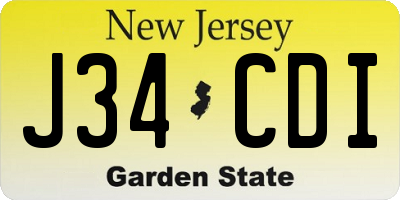NJ license plate J34CDI
