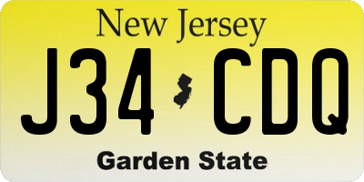 NJ license plate J34CDQ