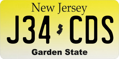 NJ license plate J34CDS