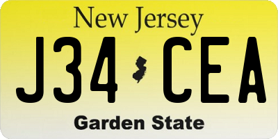 NJ license plate J34CEA