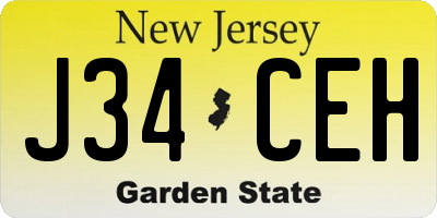 NJ license plate J34CEH