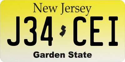 NJ license plate J34CEI