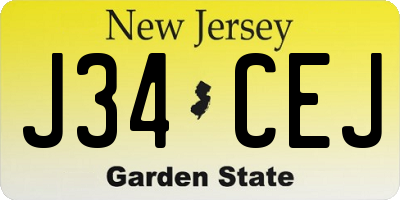NJ license plate J34CEJ