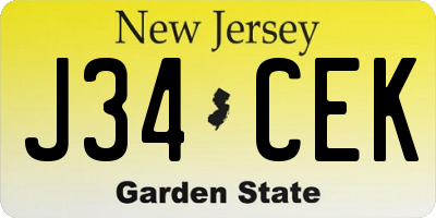 NJ license plate J34CEK