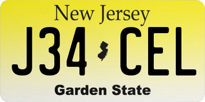 NJ license plate J34CEL