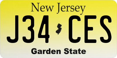 NJ license plate J34CES