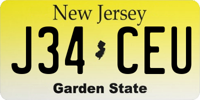 NJ license plate J34CEU