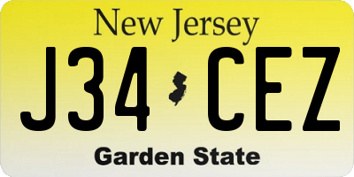 NJ license plate J34CEZ