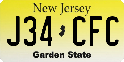 NJ license plate J34CFC