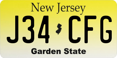 NJ license plate J34CFG