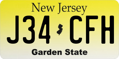 NJ license plate J34CFH