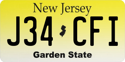 NJ license plate J34CFI