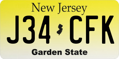 NJ license plate J34CFK