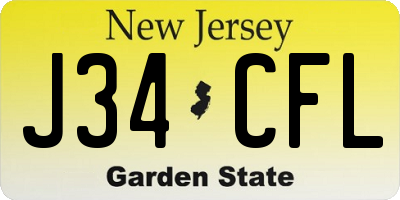 NJ license plate J34CFL