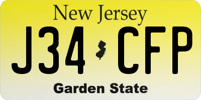 NJ license plate J34CFP