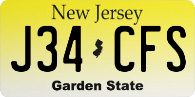 NJ license plate J34CFS