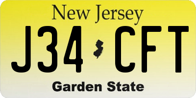 NJ license plate J34CFT