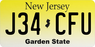NJ license plate J34CFU