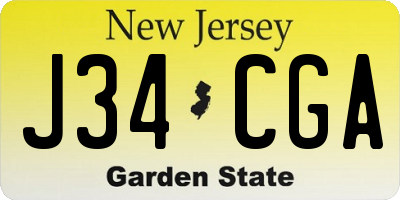 NJ license plate J34CGA