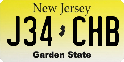 NJ license plate J34CHB