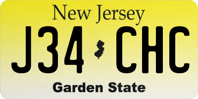 NJ license plate J34CHC
