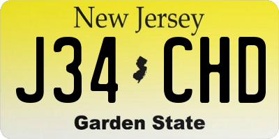 NJ license plate J34CHD