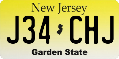 NJ license plate J34CHJ