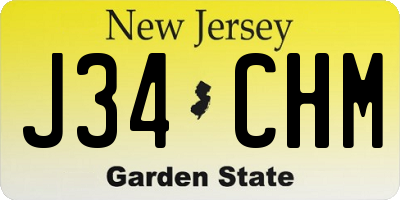 NJ license plate J34CHM