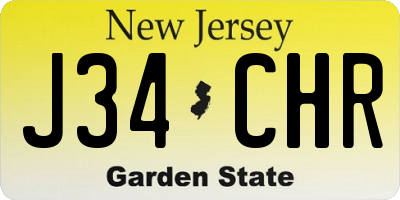 NJ license plate J34CHR