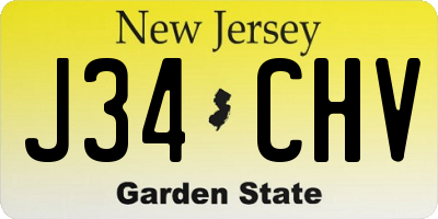 NJ license plate J34CHV