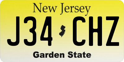 NJ license plate J34CHZ