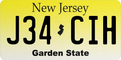 NJ license plate J34CIH