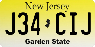 NJ license plate J34CIJ