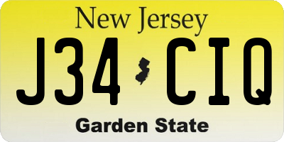 NJ license plate J34CIQ
