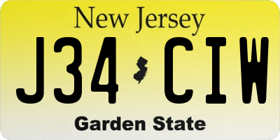 NJ license plate J34CIW