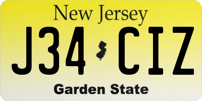 NJ license plate J34CIZ