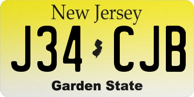 NJ license plate J34CJB