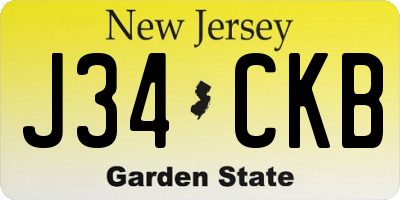 NJ license plate J34CKB