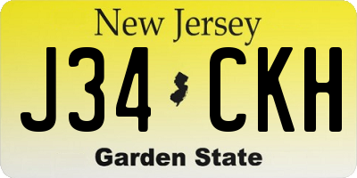 NJ license plate J34CKH