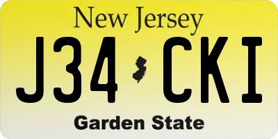 NJ license plate J34CKI