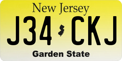 NJ license plate J34CKJ