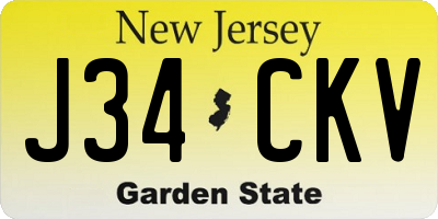 NJ license plate J34CKV