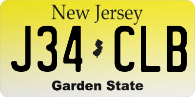 NJ license plate J34CLB