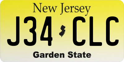 NJ license plate J34CLC