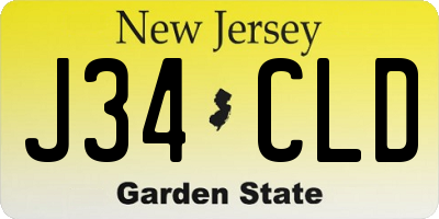 NJ license plate J34CLD