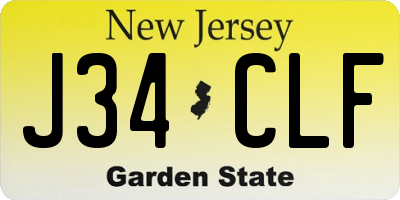 NJ license plate J34CLF