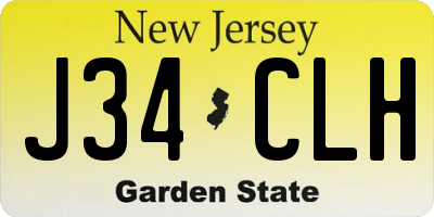 NJ license plate J34CLH